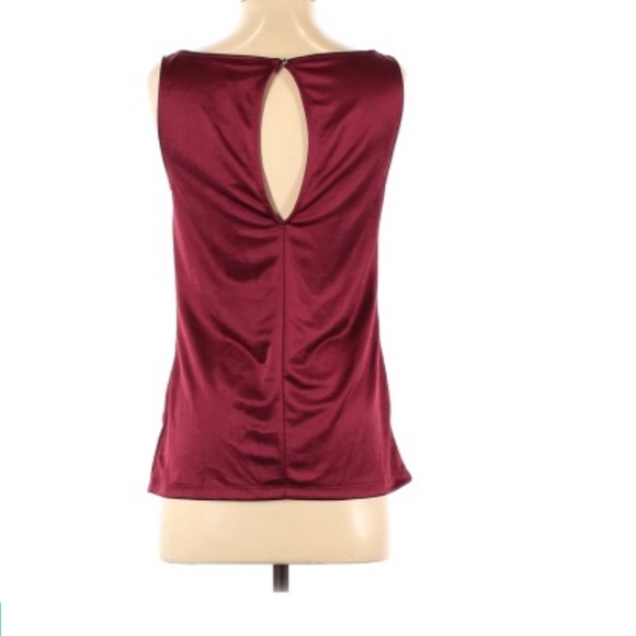 NWT Banana Republic Sleeveless Top Burgundy Polyester XS - Picture 2 of 6